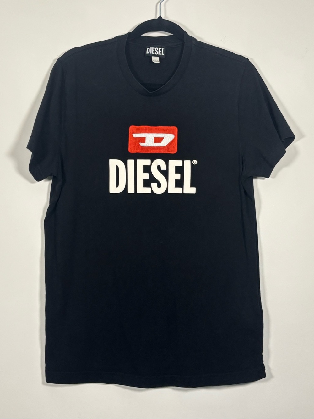 Men's Diesel Black Graphic Logo Short Sleeve Cotton T-Shirt‎ Size L